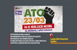 Movimentos convocam ato no dia 23 em defesa da democracia