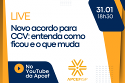 Caixa: Apcef/SP realiza live nesta sexta-feira (31) para tirar dúvidas sobre novo acordo da CCV