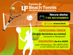 Prepare a raquete: 4º Torneio de Beach Tennis do Sindicato será no dia 7 de novembro